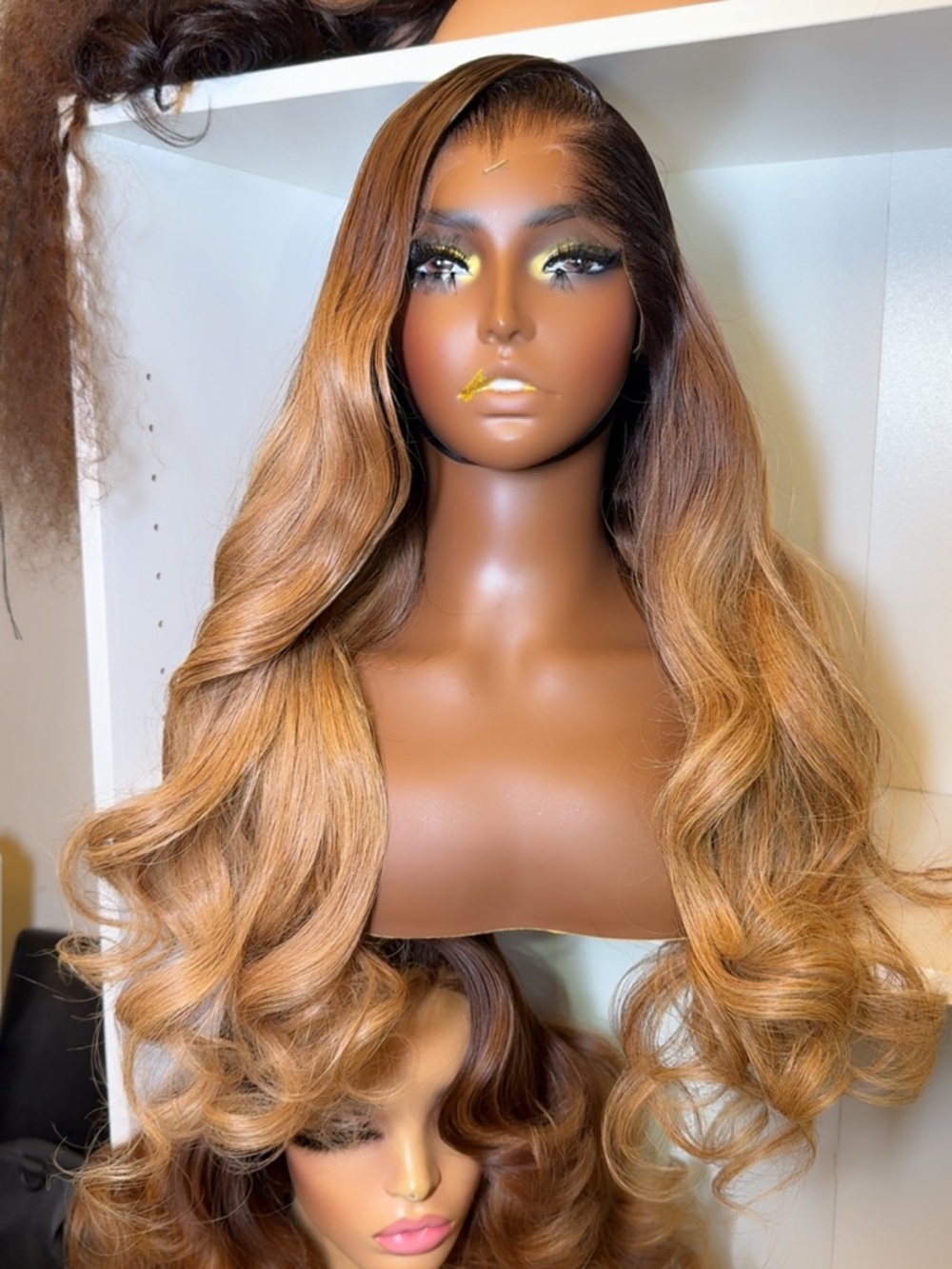 Luxurious Long Blonde Ombre Lace Front Wig - Natural Wave